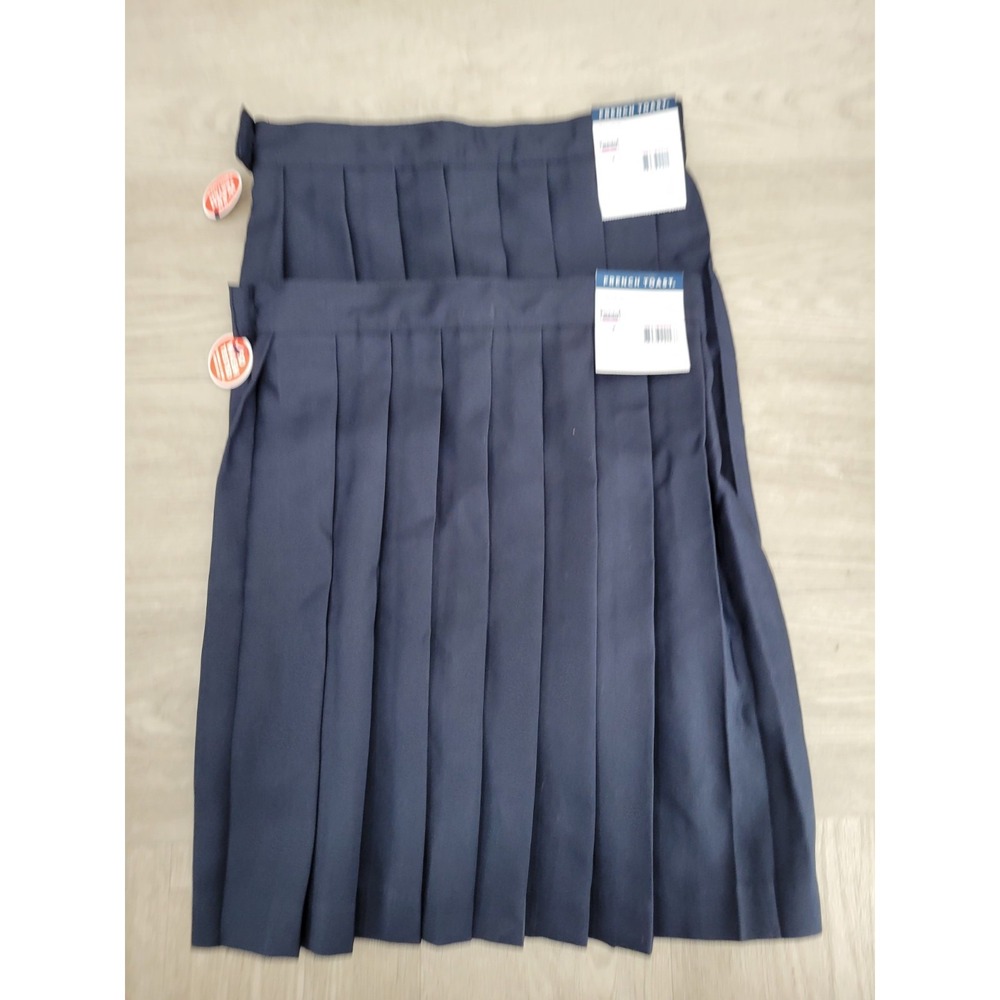 2-Pack NWT French Toast Girls Size 7 Navy Blue School Uniform Knee Length Skirts